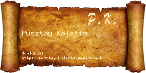 Pusztay Koletta névjegykártya